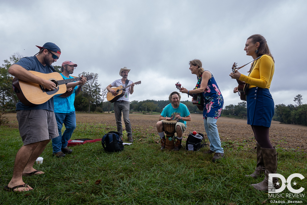 Buskers, featuring Caleb Stine, awaited music lovers at the entrance to The Ramble Festival Buskers, featuring Caleb Stine, awaited music lovers at the entrance to The Ramble Festival