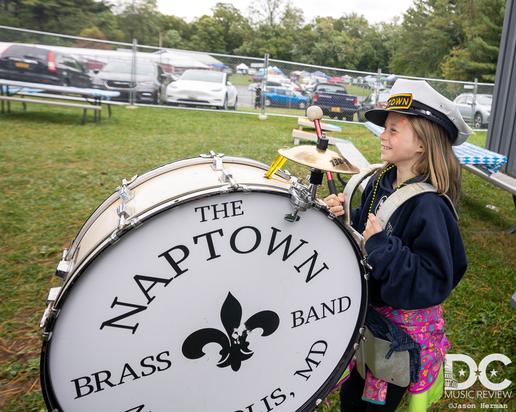 A young fan sits in with The Naptown Brass Band (for a quick second) A young fan sits in with The Naptown Brass Band (for a quick second)