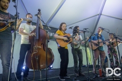 Billy Strings and his band performing at The eTown Stage with  Nick Forester of eTown Radio