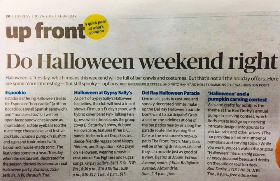 The show was even highlighted in The Washington Express as a show to see Halloween weekend.