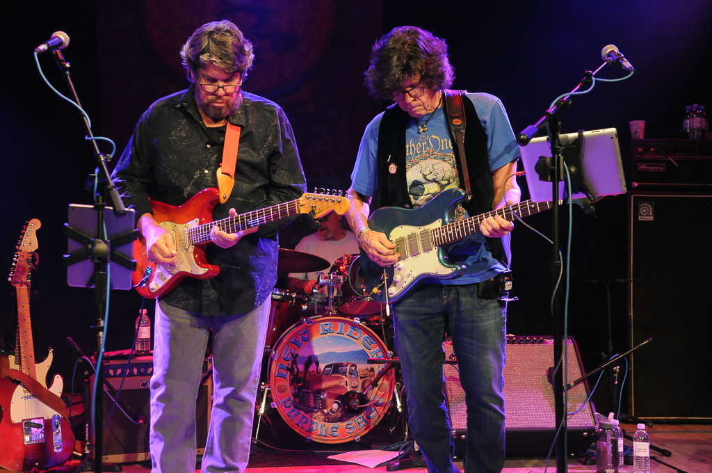 Mark ‘Slick’ Aguilar (Left) with Mark Kara (Right) performing with Live Dead ’69 (Photo Credit: J. Scott Shrader/courtesy of Live Dead ‘69)