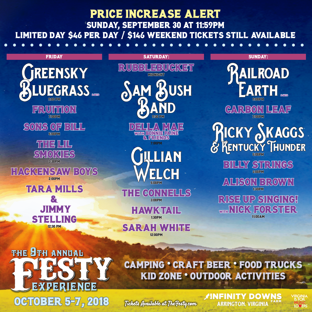 The Festy Experience Schedule