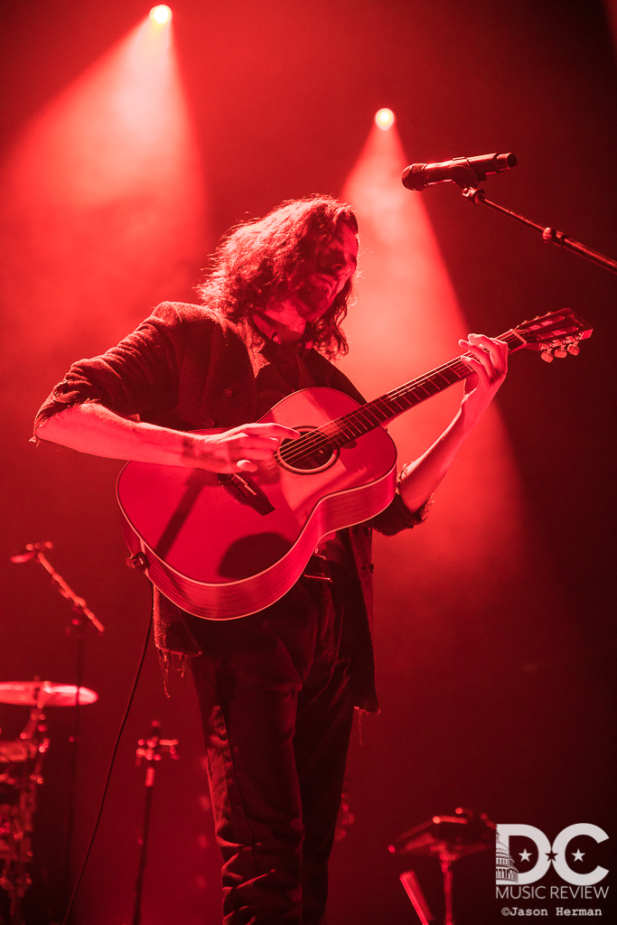 Hozier bathed in light at The Anthem