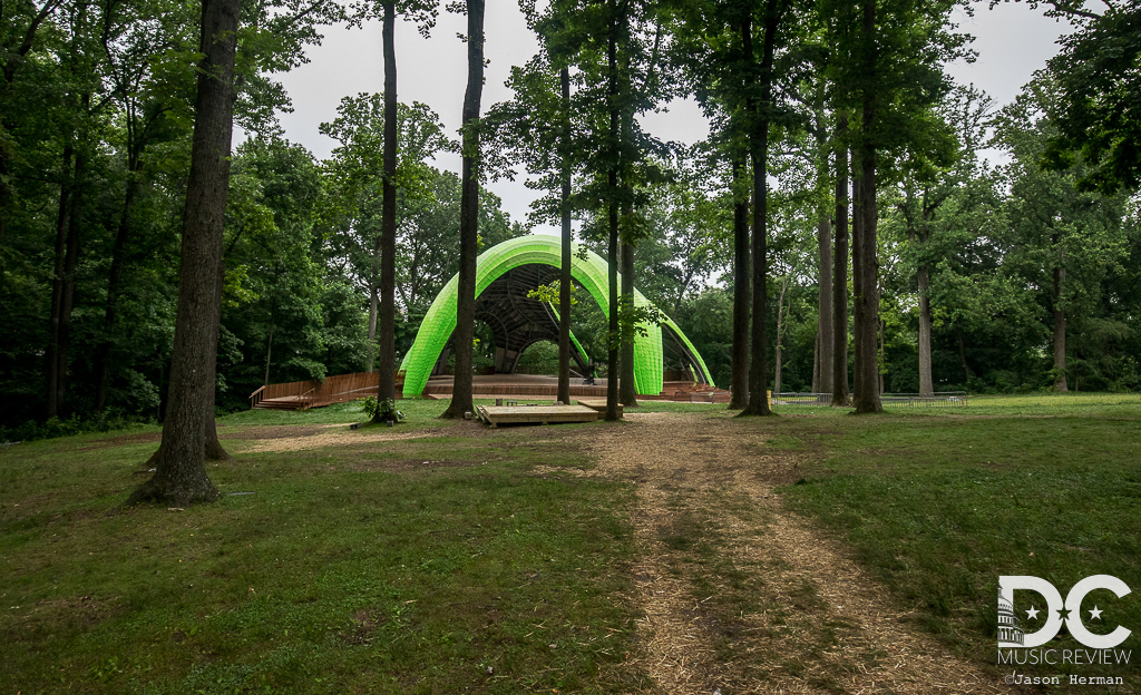 The Chrysalis is just down a small path from Merriweather Post Pavilion's East Entrance.