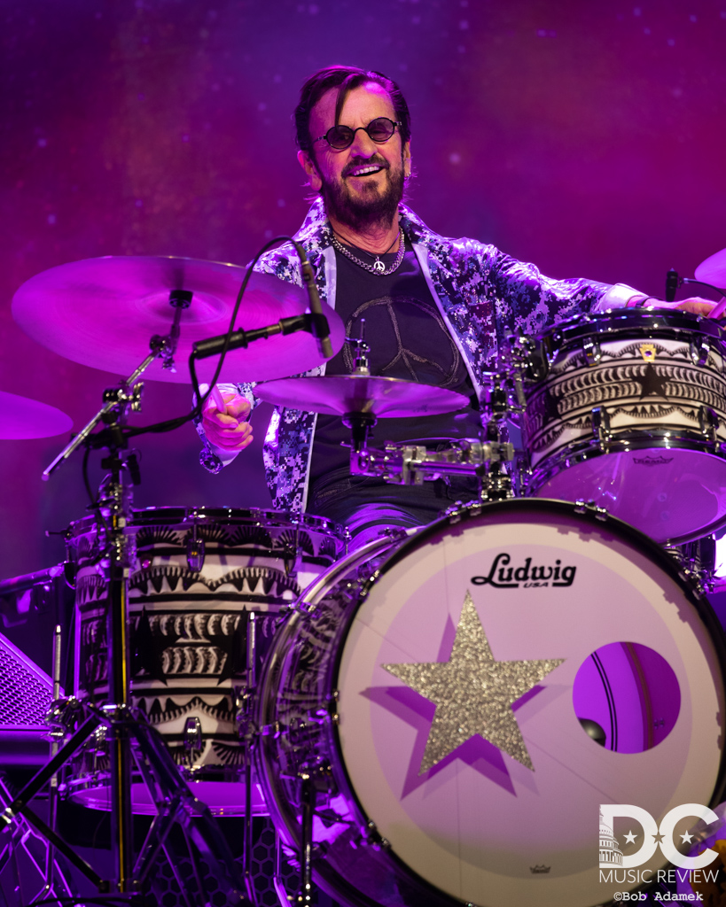 Ringo Starr behind his Ludwig drum kit