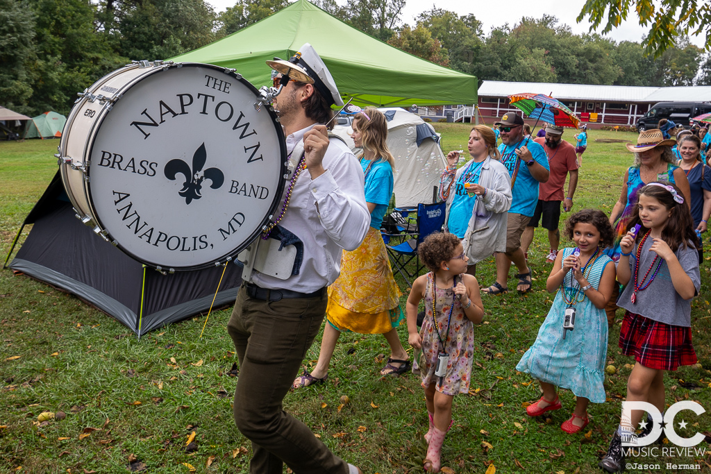 The Naptown Brass Band led a very enthusiastic crowd throughout the fairgrounds