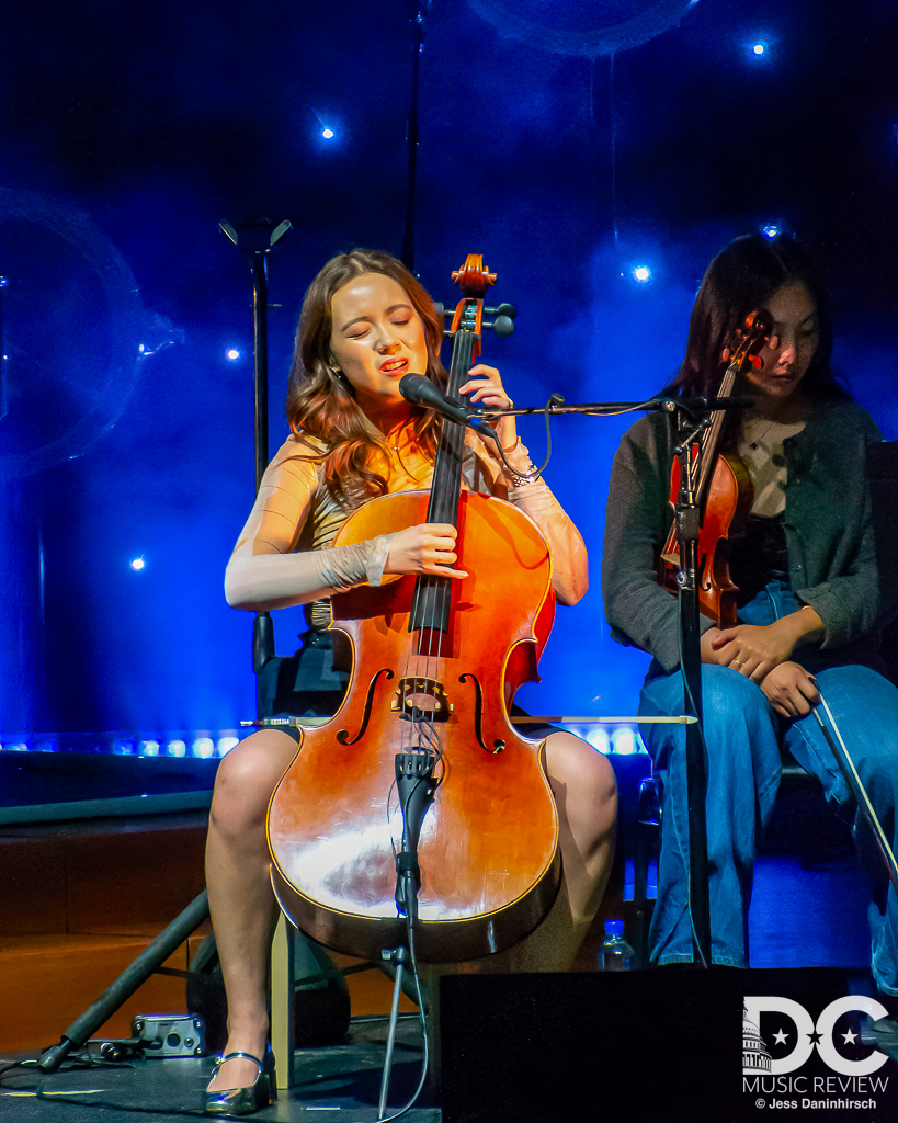 Laufey performing on her beloved cello