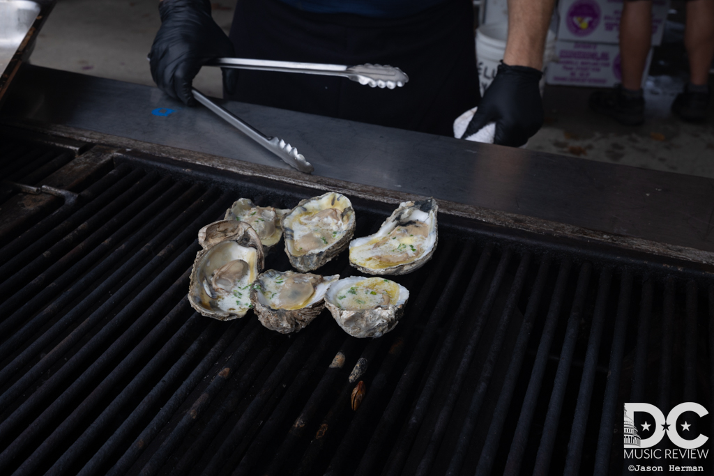 Oysters were being served up fresh and hot